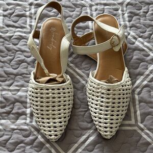 Wonderly Cream Woven Sandals